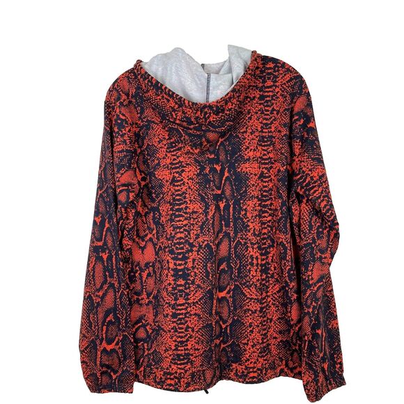 Tezenis Women's Zip Hoodie Size L-XL Snakeskin Print Pockets Adjustable Waist - Picture 4 of 6